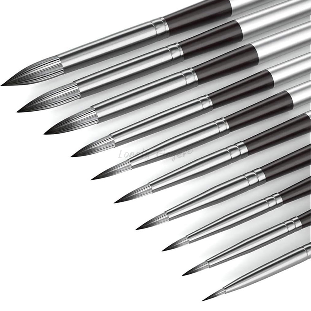 Gouache Paint Set - Zestaw 10 okrągłych pędzli do farb