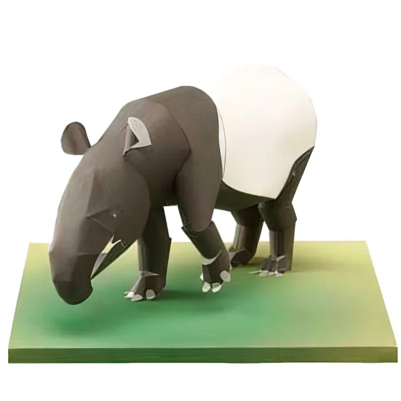 Art Craft Cardboard - Malajski Tapir Origami Art Mini Model