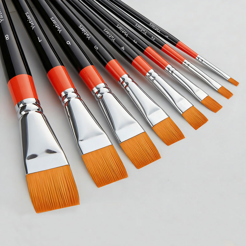 Gouache Paint Set - 1 szt. Pędzel płaski artystyczny z