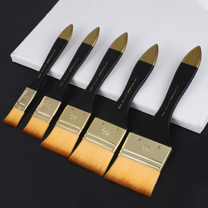 Gouache Paint Set - 5 pędzli płaskich w różnych rozmiarach,
