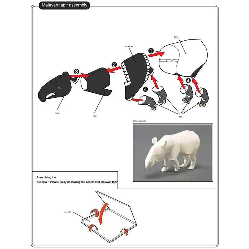 Malajski Tapir Origami Art Min – Art Craft Cardboard recenzja i cena